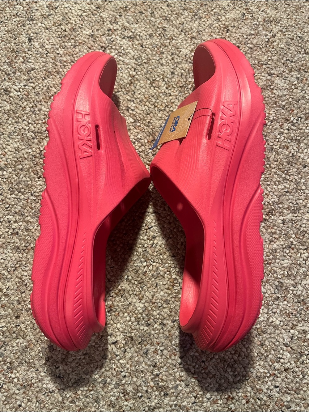 HOKA Pink Ora Recovery Slide Sandals in Raspberry NWT - Picture 5 of 7
